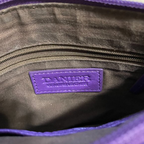 Danier Purple Leather Saddlebag - Picture 2 of 11